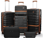 Luggage Sets, Suitcase with Spinner Wheels, PC+ABS Hardshell Travel Luggage Set by Unknown