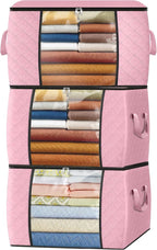 Fab totes 24 Gallons Clothes Storage, Foldable Thick Fabric Blanket Storage Bags by Fabtotes