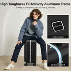 Hanke 28 Inch Luggage with Cup Holder and Charge, Top Opening Hard Shell - Image 7