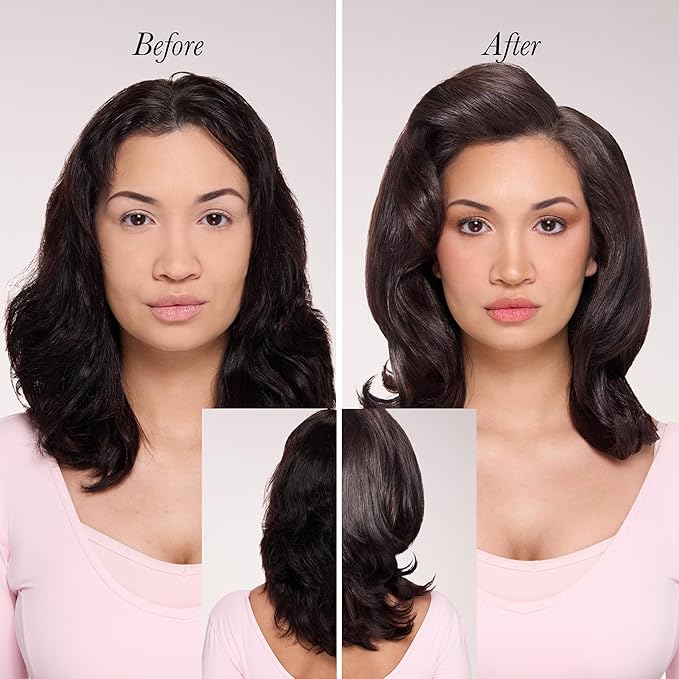 L'ANGE Hair Le Volume Elevé 65MM 2-in-1 Titanium Brush Dryer | Dry and Style | Unique Teardrop Shape Barrel | 3 Heat Settings | 360° Vented Airflow | Ionic Technology for Frizz-Free Styling (Blush)