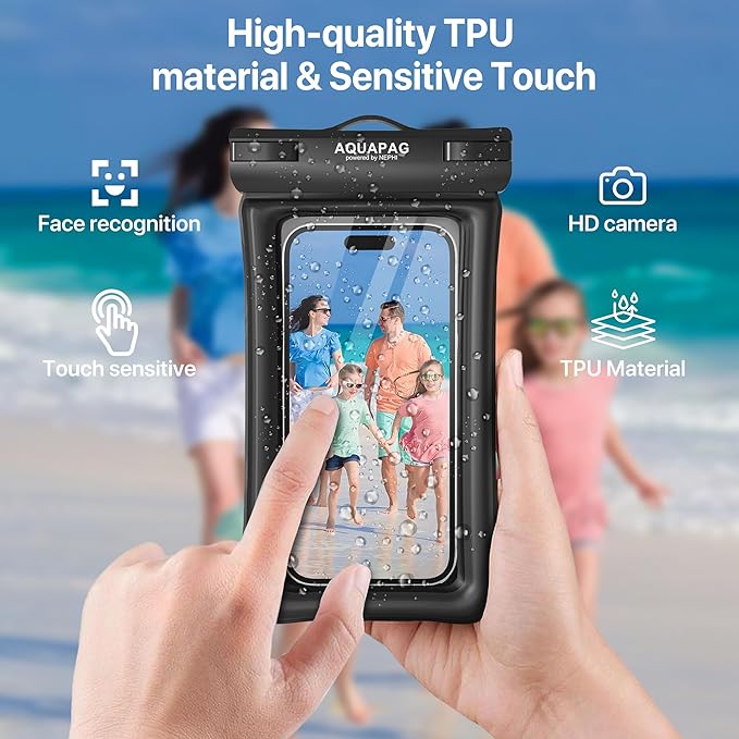 NEPHI IP68 Waterproof Phone Pouch -Up to 8.0"，Adjustable Neck Lanyard Floating - Image 5