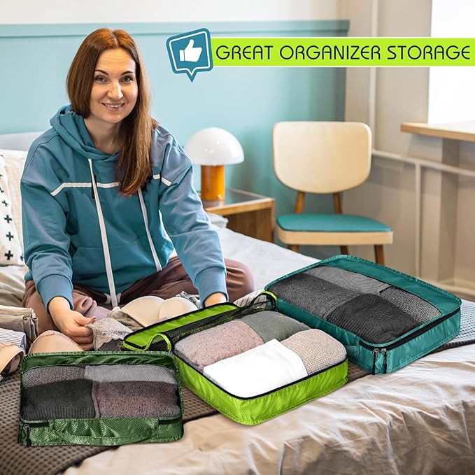 5 Pcs Packing Cubes for Suitcase Large Travel Cubes Carry on Luggage Organizer - Image 6