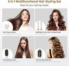5 in 1 Blow Dryer Brush,Hair Dryer Brush with Detachable Air Styler,Negative Ionic Magic Hair Styler,Hot Air Brush for Women Volumizer,Straightener,Drying