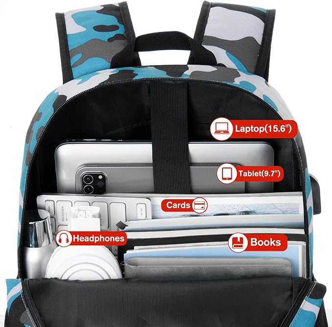 School Backpack, 17.3 Inch Bookbag Men and Teen Boy School bag - Image 3