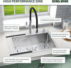 22 Inch Drop-In Kitchen Sink, SINKVINE 22" x 18" Stainless Steel Indoor and - Image 6