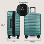 U.S. Traveler Boren Polycarbonate Hardside Rugged Travel Suitcase Luggage - Image 6
