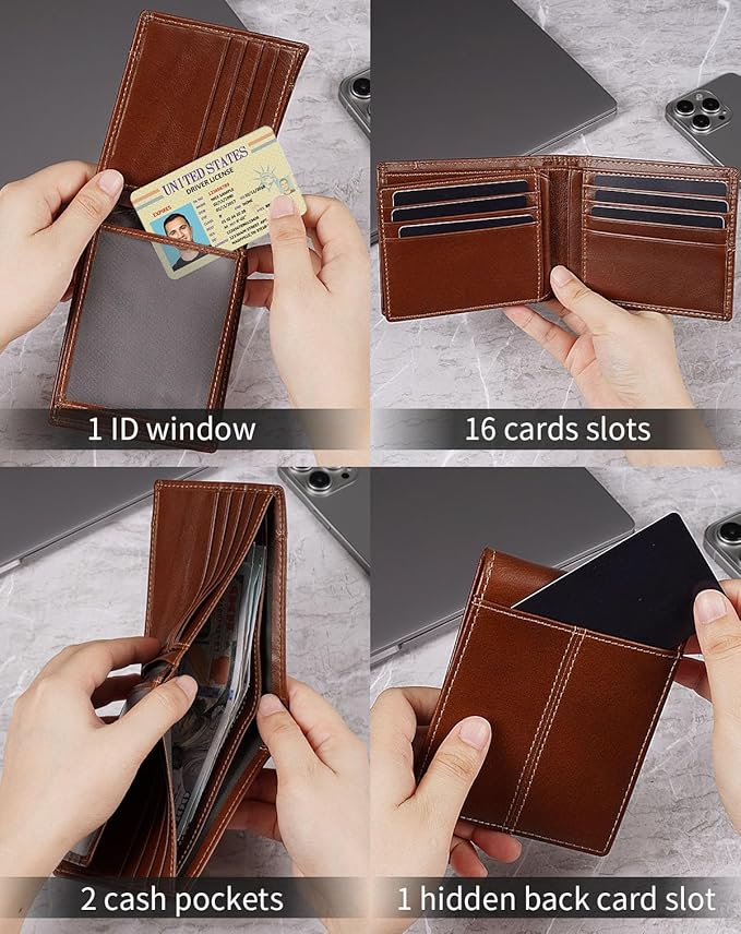 Swallowmall Mens Wallets RFID Blocking Leather Wallet - Image 5