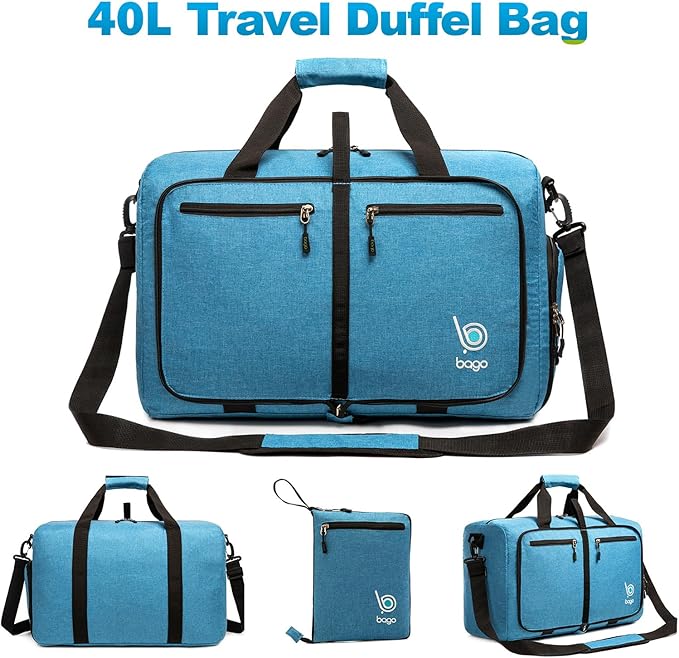Bago Foldable Duffel Bags for Traveling Women & Men - 40L Sports Packable - Image 11