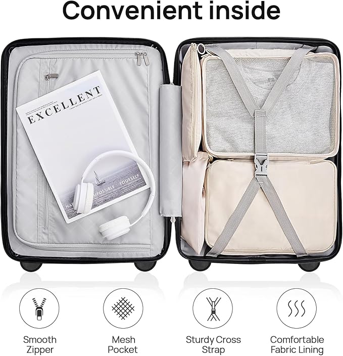 Carry on Luggage 22 X 14 X 9 Airline Approved, 20 Inch Luggage - Image 7