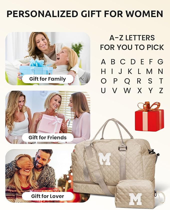 Girly Gifts for Women, Gifts for Women-Initial Travel Bag - Image 3