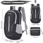 ZOMAKE Ultra Lightweight Packable Backpack 25L, Foldable Hiking Backpacks Water - Image 2
