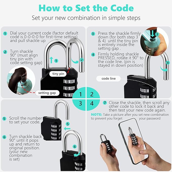 CL11KG Combination Lock, 4 Digit Outdoor Combination Padlock Set Your own - Image 5