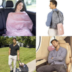 BlueHills Travel Blanket Pillow Rolled Premium Soft Plush Airplane Throw - Image 2