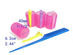 Kamay's Hair Rollers Curlers Rollers With 12 Duckbill Sectioning Clips 1 Comb Used for Hair Styling Self Grip Rollers(40mm Clips Comb Set)