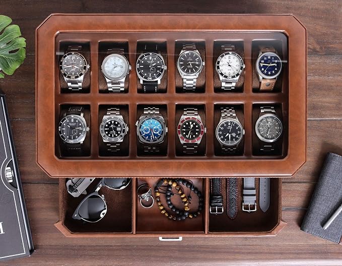 ROTHWELL 12 Slot Leather Watch Box - Image 4