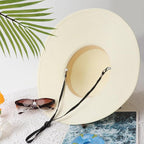 DRESHOW Beach Hats for Women Big Straw Wide Brim Summer Hat Floppy Foldable - Image 6
