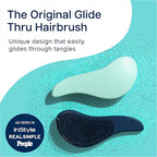 Crave Naturals Glide Thru Detangling Hairbrush that Glides Through Tangles For Wet, Dry and Damaged Hair - Gentle Detangler Styling Tool for Adults, Kids, Men and Women - 7.5 x 3 in, Turquoise