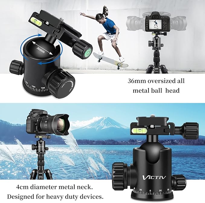 VICTIV 78" Tripod for Camera, Tall DSLR Tripod & Monopods, Professional Heavy - Image 3