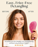 Lily England Detangler Hair Brush for Curly, Thick, Straight & Natural Hair - Gentle Detangling Brush for Women, Kids & Toddlers with Flexible Bristles - Smooth Hairbrush for Wet & Dry Hair, Pink