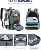 LOVEVOOK 17 inch DarkGrey Travel Laptop Backpack - Image 2