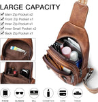 7L Sling Bag for Women Men Leather Small Sling Backpack Daypack Anti Theft - Image 3