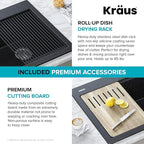 KRAUS Bellucci Workstation 33 in. Drop In Single Bowl Granite Kitchen Sink in - Image 6