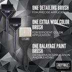 J Ladner Professional Hair Color Brush Set - Versatile Salon Quality Hair Styling Tools for Detailing and Balayage for Hairstylists
