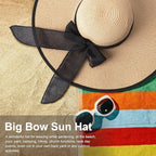 DRESHOW Beach Hats for Women Big Straw Wide Brim Summer Hat Floppy Foldable - Image 4
