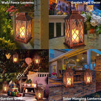 TAKE ME 14" Solar Lantern Outdoor Garden Hanging Lantern Waterproof LED - Image 2