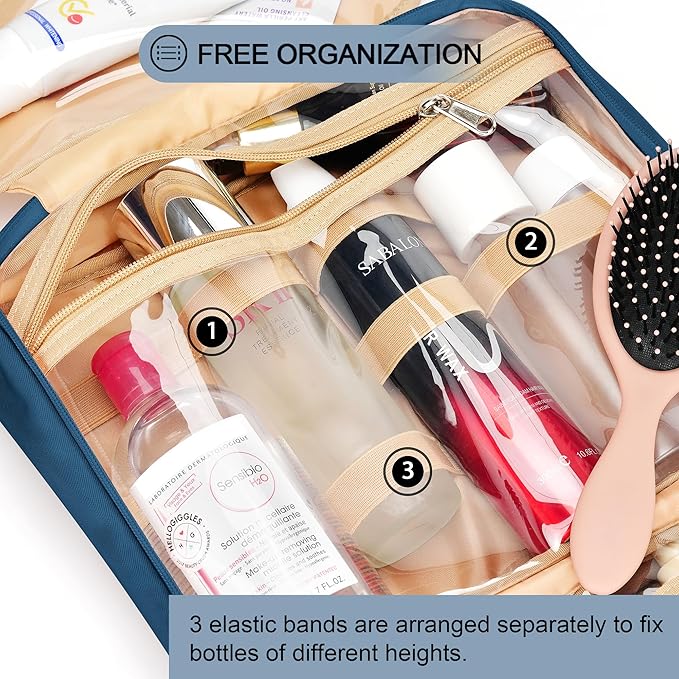 Travel Hanging Toiletry Bag for Women, Extra Large Makeup Bag, Holds Full-Size - Image 5