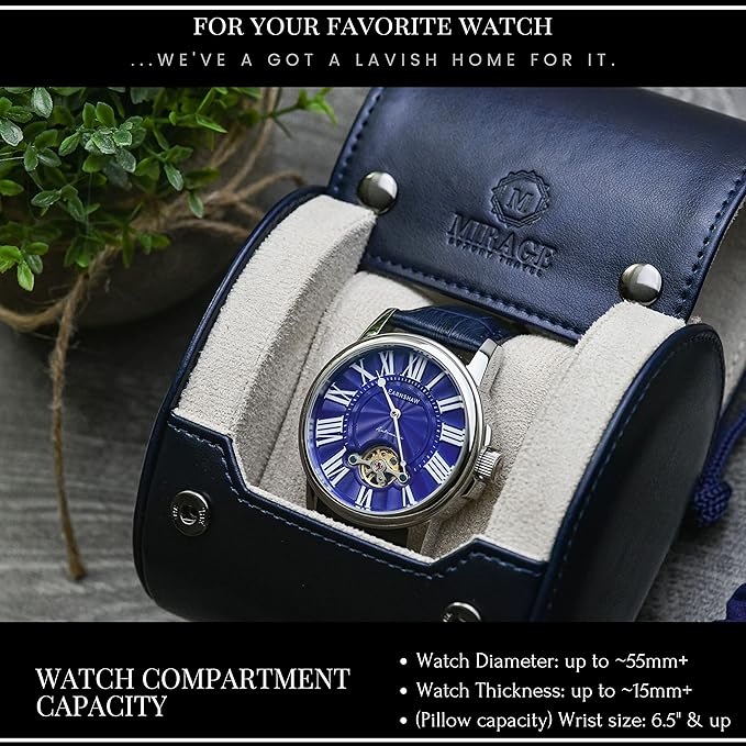 Blue/Ivory - 1 Watch Travel Case - Image 2