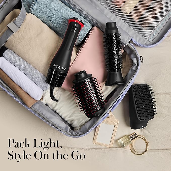 REVLON 3-in-1 Multi-Styler, Blow Dryer Brush, Blowout and Hair Straightener Brush in One to Dry, Curl, Smooth, Shape and Volumize Hair for Gorgeous Salon Blowouts