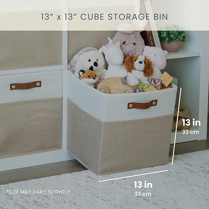OrganiHaus 13x13 Cube Fabric Storage Bins Set of 4, Fabric Storage Cubes w/ - Image 2