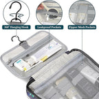 PAVILIA Hanging Toiletry Bag Travel Bag Women Men, Foldable Cosmetic Organizer - Image 3