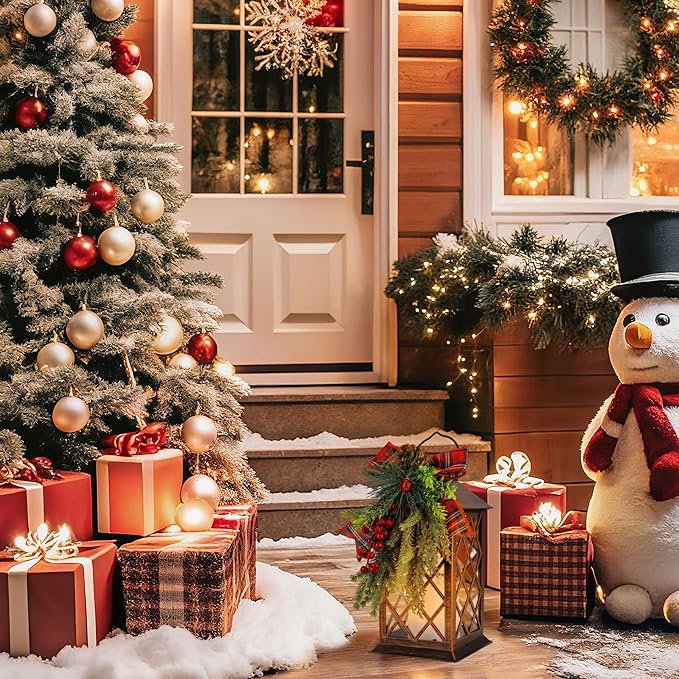 Christmas Solar Lanterns Outdoor, Waterproof Garden Hanging Lanterns, Solar - Image 8