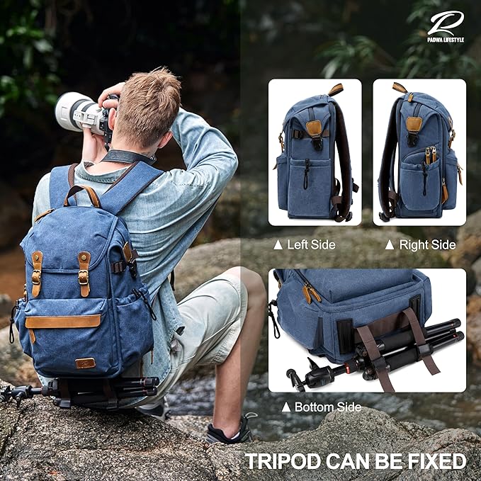 Padwa Lifestyle Blue Camera Backpack - Image 8