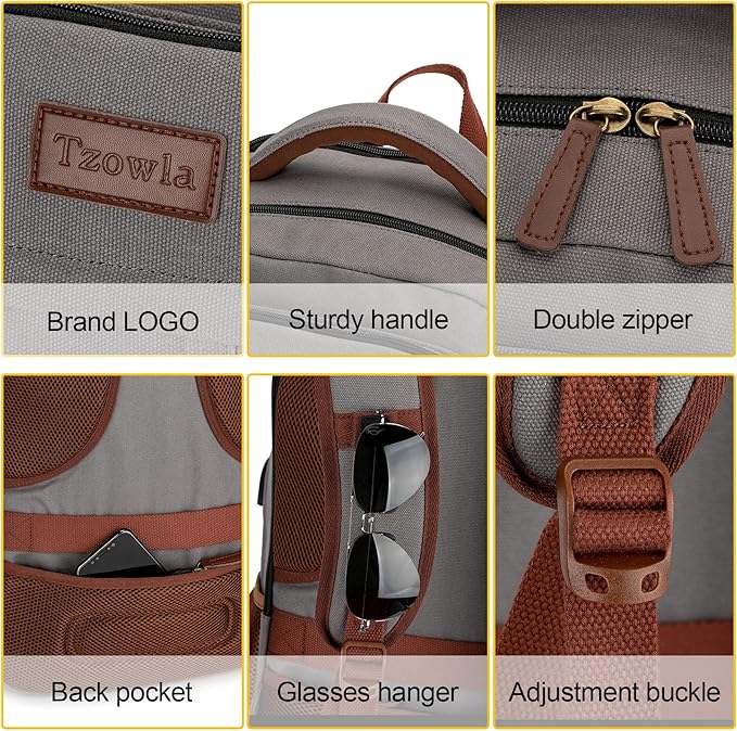Tzowla Canvas Laptop Backpack, Bag - Image 5