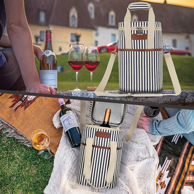 Opux 4 Bottle Insulated Wine Cooler Bag - Image 7