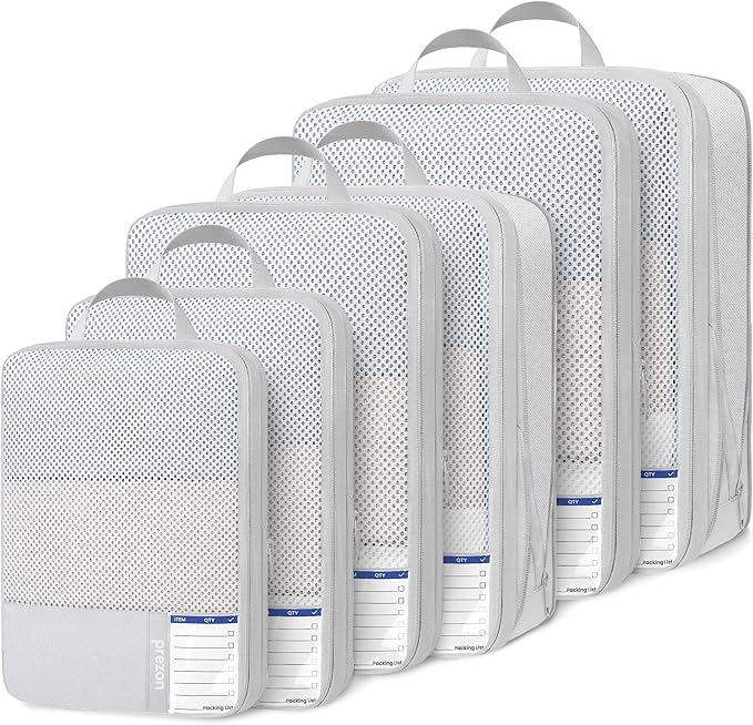 8 Set/6 Set/4 Set Compression Packing Cubes by PREZON
