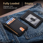 Buffway Slim Minimalist Front Pocket RFID Blocking Leather Wallets - Image 6