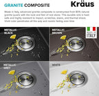 KRAUS Bellucci 25-inch Granite Workstation Drop In Top Mount Single Bowl - Image 6