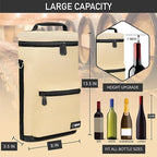 opux Wine Bag 2 Bottle Wine Tote Carrier, Insulated Wine Cooler Bag - Image 3