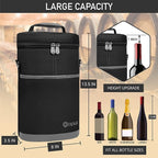 OPUX 2 Bottle Wine Carrier Tote, Insulated Leakproof Wine Cooler Bag, Wine - Image 3