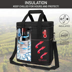 opux 6 Bottle Carrier Tote | Insulated Padded Wine Cooler Bag - Image 2