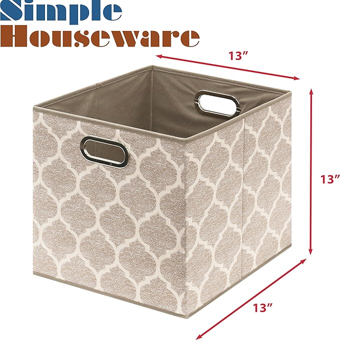 SIMPLE HOUSEWARE 13-Inch Collapsible Fabric Cube Storage Bin - Image 4