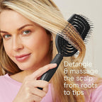 Conair Scalp Care Detangling hairbrush - Curly Hair Brush - Scalp Massager - hairbrushes for women & men - detangler for all lengths and types - can use wet or dry - Black Onyx