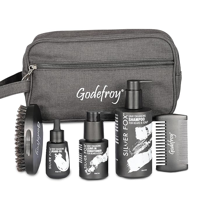 Godefroy Silver Fox Complete Men's Grooming Collection, Beard and Mustache Care by Godefroy