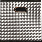 Household Essentials Fabric Storage Bins 6 Piece Set, Houndstooth White and - Image 4