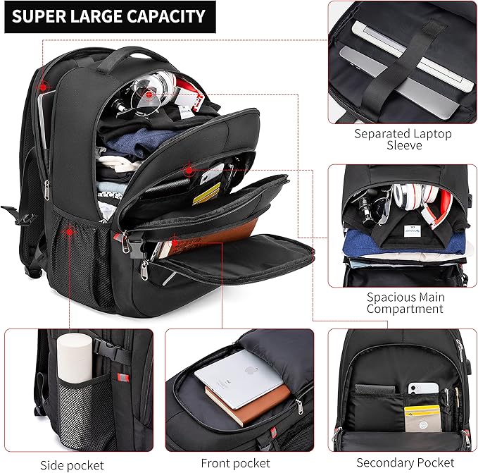 17.3 inch Laptop Backpack, School Bookbag Computer Rucksack - Image 2