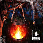 Halloween Solar Flame Lantern Hanging Outdoor Waterproof Purple - Image 7
